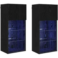 vidaXL Armoires TV murales 2 pcs noir aspect chêne