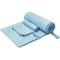 vidaXL Set de serviettes de sport 2 pcs Bleu tissu