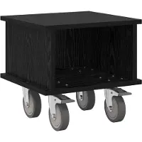 vidaXL Support TV, 37 x 35 x 35 cm, noir, imitation chêne, panneau de fibres de bois
