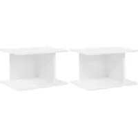 vidaXL Table de chevet 2 pcs Blanc 40 x 30 x 25 cm Bois d'ingénierie
