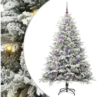 vidaXL Sapin de Noël artificiel pré-éclairé avec set de boules Vert