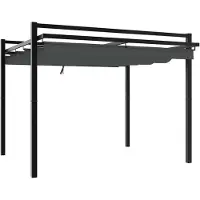vidaXL Pavillon de jardin avec toit extensible anthracite 3x3 m aluminium