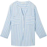Tom Tailor Chemisier bleu clair / blanc