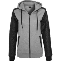 Urban Classics Veste de survêtement 'Diamond' gris / noir
