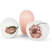 Kähler Hammershi Poppy-miniature 3 Pieces Ceramic Vase Blanc