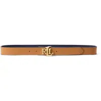 Ralph Lauren pour femme. 412908984009 Ceinture réversible en cuir avec logo marron (M), Casuel