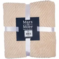 Mars & More Couverture , motif carreaux, couleur beige, dimensions 140x200 cm