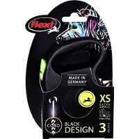 Flexi Laisse automatique Black Design XS Corde 3m Vert