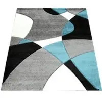 Tapis.fr Tapis moderne Diamora turquoise 80x300 cm
