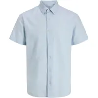 Jack & Jones Breeze Linen Short Sleeve Shirt Bleu XL Homme