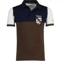 Aeronautica Polo bleu foncé de l'Militare avec logo sur la manche