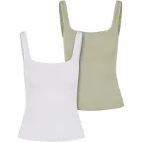 Urban Classics Tb7513a Sleeveless Top 2 Units Vert,Blanc 4XL Femme