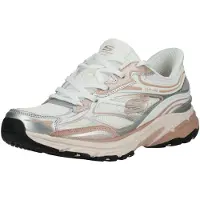 SKECHERS Baskets basses beige / argent / blanc