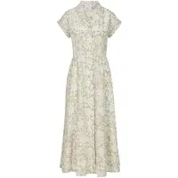 MADELEINE Robe-chemise mastic / blanc cassé