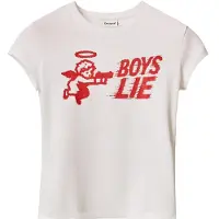Desigual T-shirt 'Boys Lie' rouge / blanc
