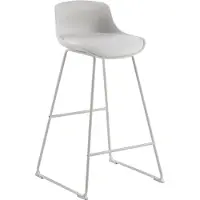 Ebuy24 Tina tabouret de bar Cuir synthétique blanc.