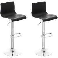 CLP lot de 2 tabourets de bar Hoover plastique chromé