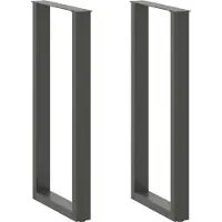 vidaXL Pieds de table de bar en U 2 pcs. Anthracite 50x(100-101) cm Acier