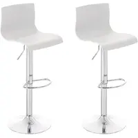 CLP lot de 2 tabourets de bar Hoover plastique chromé