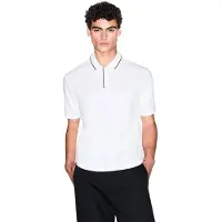 Armani Exchange pour homme. XM001557AF10363U0009 Polo Elastique blanc (XS), Casuel, Coton, Manche courte