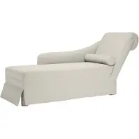 vidaXL Chaise longue avec traversin et accoudoir droit Crème Velours