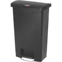 Rubbermaid Poubelle à pédale Slim Jim, plastique, contenance 30 L, noir
