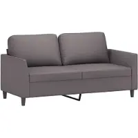 vidaXL Canapé à 2 places Gris 140 cm Similicuir