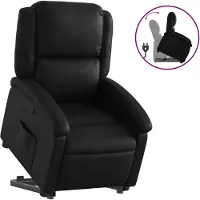 vidaXL Fauteuil relax avec releveur Noir Similicuir
