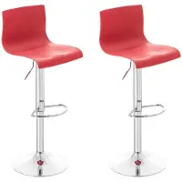 CLP lot de 2 tabourets de bar Hoover plastique chromé