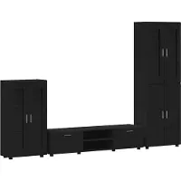 vidaXL Ensemble de meubles TV avec tiroirs FLORIN, 3 pièces, noir, aggloméré