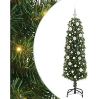 vidaXL Sapin de Noël artificiel avec 150 LEDs avec support Vert 150 cm