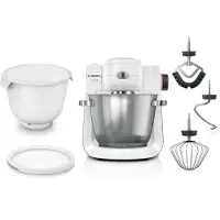 Bosch Hausgeräte Serie 6 Stand Mixer, Robot ménager, Blanc, Argent