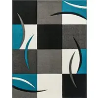 Tapis.fr Tapis moderne Diamora turquoise 200x290 cm