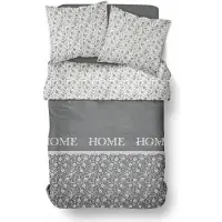 Lefebvre textile Housse de couette - TODAY - CHARME - Chambray - Gris foncé Capucine - 240 x 220 cm