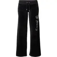 Juicy Couture Pantalon 'Gothic Crown' noir / argent