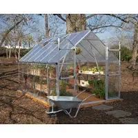 GartenHaus GmbH Serre Palram - Canopia Balance 8x12 avec cadre de fondation 367 x 244 cm argenté