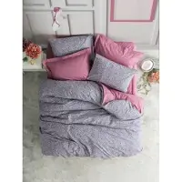 L'essentiel Maison , Penny - Dusty Rose, Ensemble housse de couette Ranforce king-size (FR), Rose poussiéreuse, 100 % COTON RANFORCE, 240 x 220 cm