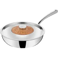 Lagostina Poêle wok inox 26cm avec couvercle - - 011204042026 - emozione salta pasta