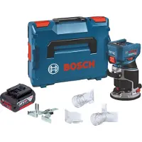 Bosch GKF 18V-8 Professional Affleureuse sans fil 18 V 8,0 mm Brushless + 1x batterie 4,0 Ah + L-Boxx - sans chargeur