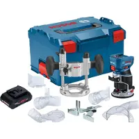 Bosch GKF 18V-8 Professional Affleureuse sans fil 18 V 8,0 mm Brushless + 1x batterie ProCORE 4,0 Ah + unité d'immersion + L-Boxx - sans chargeur