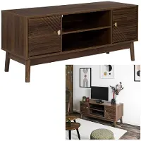 Home Deco Factory Meuble TV - - TIFFANY - Élégant - Fonctionnel - Marron