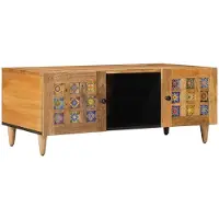 vidaXL Table basse nature 100 x 54 x 40 cm bois massif mangue