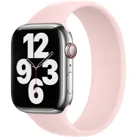 Apple Bracelet Boucle unique en Silicone pour Watch | 38/40/41/42 mm - Taille 2 - Chalk Pink