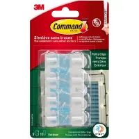3M 8 Petits Clips Câble Rond Transparent pour Extérieur Command¿, 10 languettes