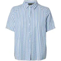 Pieces Stinna Short Sleeve Shirt Bleu M Femme