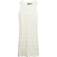 Superdry pour femme. W8011857A Mini robe en crochet blanche (XL), Casuel, Sans manches / bretelles, Le coton biologique, Durable