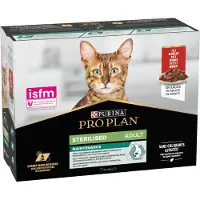 Purina Pro Plan Pro Plan Chat Adulte Stérilisé au bœuf 10x85 g Aliment
