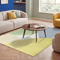 FRAAI Tapis géométrique – Swing Circles Bleu/Vert | 140x200cm | Bleu | Rectangulaire | Tapis