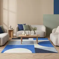 FRAAI Tapis géométrique – Swing Shapes Bleu | 160x230cm | Bleu | Rectangulaire | Tapis