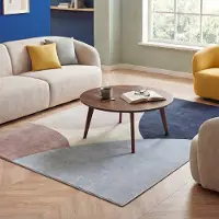 FRAAI Tapis géométrique – Swing Circles Bleu/Marron | 120x170cm | Bleu | Rectangulaire | Tapis